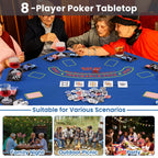 48" Foldable Poker Tabletop with Cup Holders & Chip Trays