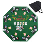 48" Foldable Poker Tabletop with Cup Holders & Chip Trays