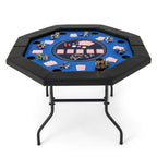 48" Foldable Poker Table with Padded Rails and Cup Holders