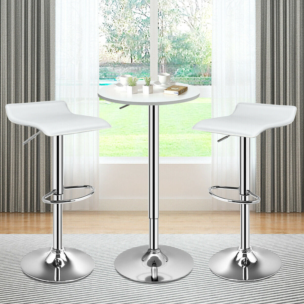 Adjustable PU Leather Backless Bar Stools - Set of 2