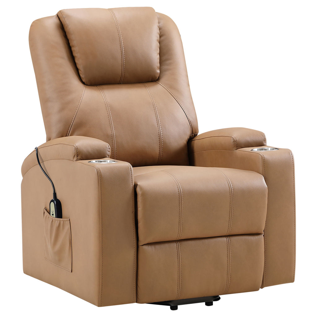 Macklin Power Lift Recliner with Heat, Massage, and Dual Cup Holders