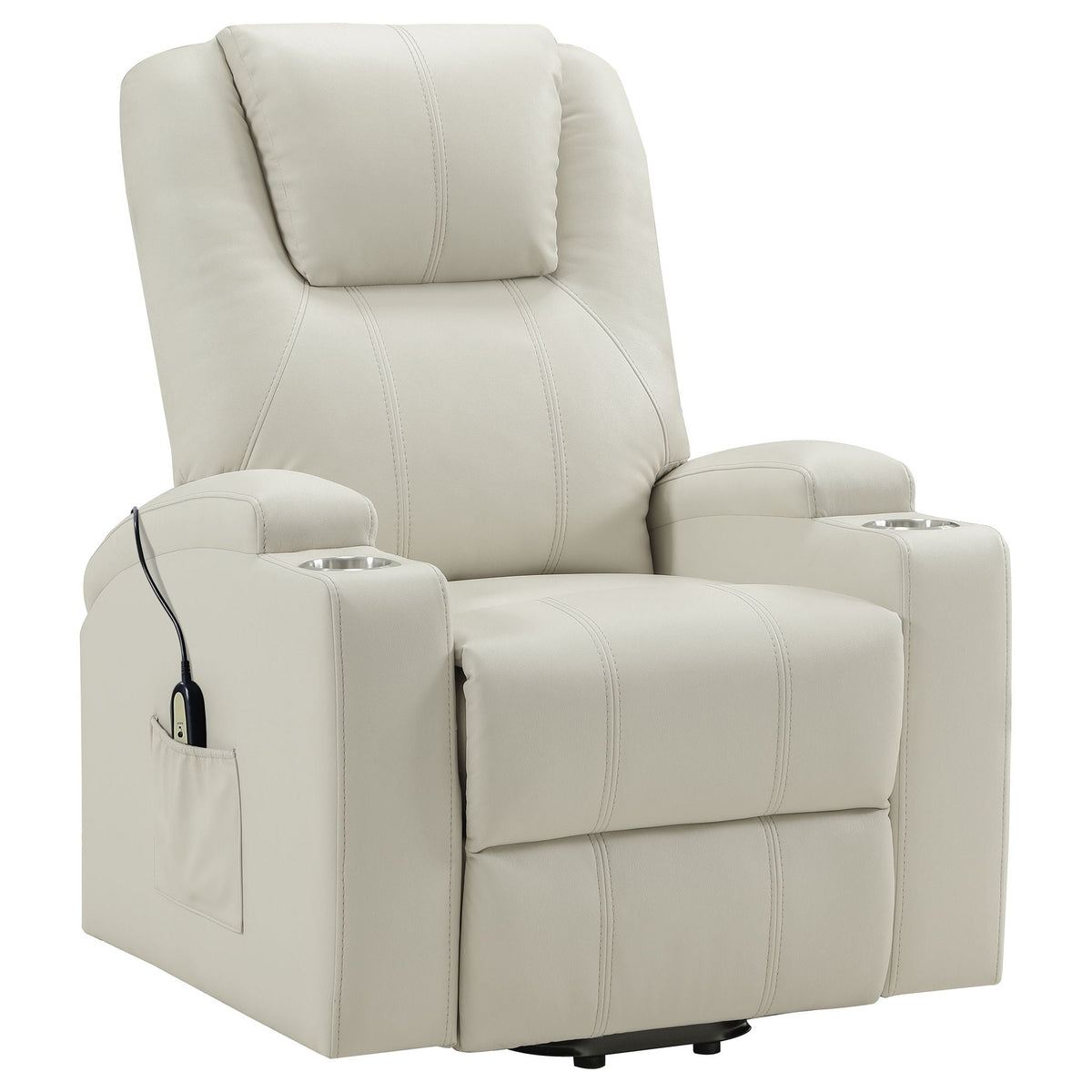 Macklin Power Lift Recliner with Heat, Massage, and Dual Cup Holders