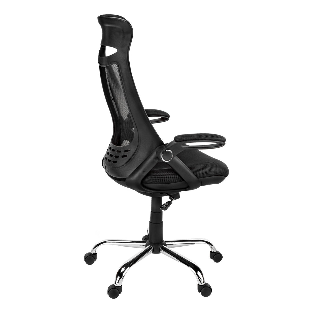 Adjustable High-Back Office Chair with Flip-Up Armrests
