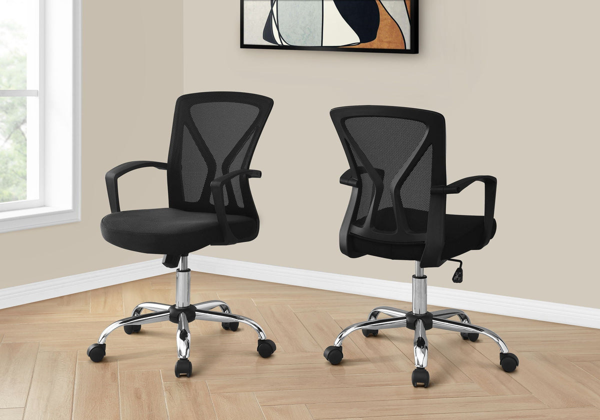 Adjustable Mid-Back Office Chair with Wide Padded Seat