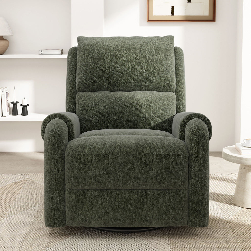 Swivel Rocker Recliner with 8-Mode Massage and Side Pocket