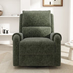 Swivel Rocker Recliner with 8-Mode Massage and Side Pocket