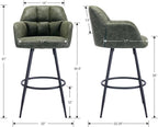 Modern Bar Stools Set of Two with Backrest Arms