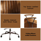 Hamilton Adjustable Top-Grain Leather Swivel Office Chair