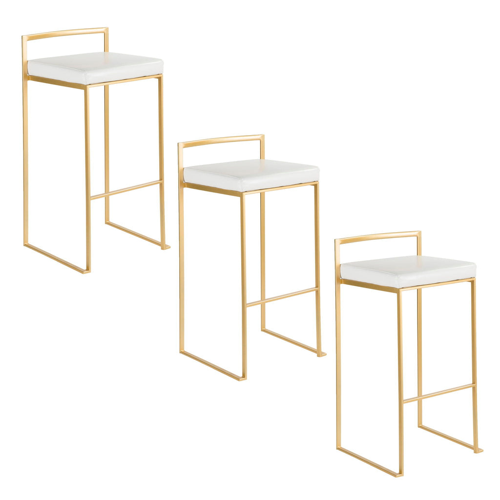 Fuji Contemporary Stackable Bar Stools, 2 or 3 Pieces