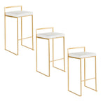 Fuji Contemporary Stackable Bar Stools, 2 or 3 Pieces