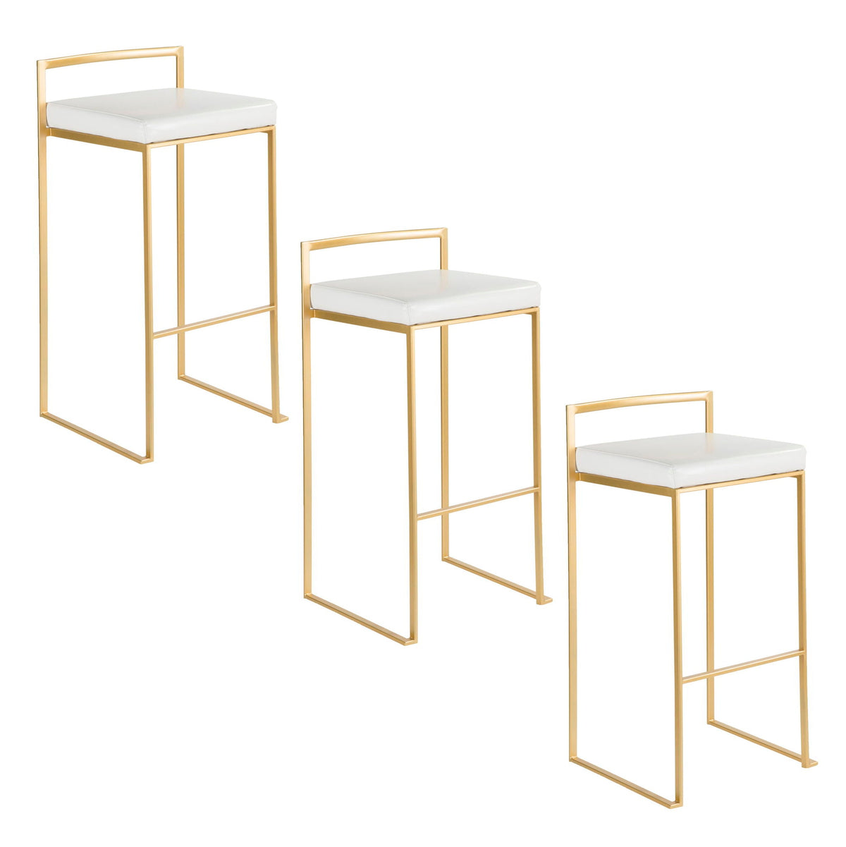 Fuji Contemporary Stackable Bar Stools, 2 or 3 Pieces