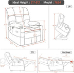 Large Dual Motor Power Lift Recliner With Massage And Heat