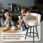 Stylish Swivel Bar Stools Set of Two Beige
