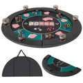 48" Foldable Poker Tabletop with Cup Holders & Carrying Bag