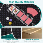 48" Foldable Poker Tabletop with Cup Holders & Carrying Bag