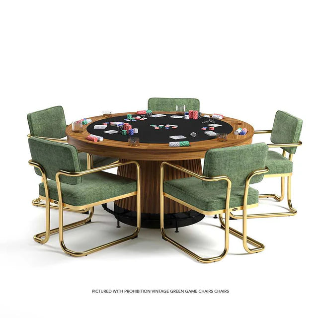Prohibition Series Game / Dining Chair, Vintage Green (Brass Frame) by RAM Game Room