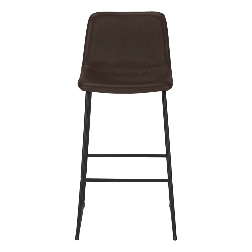 Upholstered Curved-Back Bar Stool