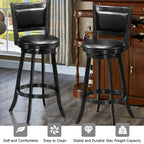 2-Piece Swivel Bar Stools with Hardwood Frame