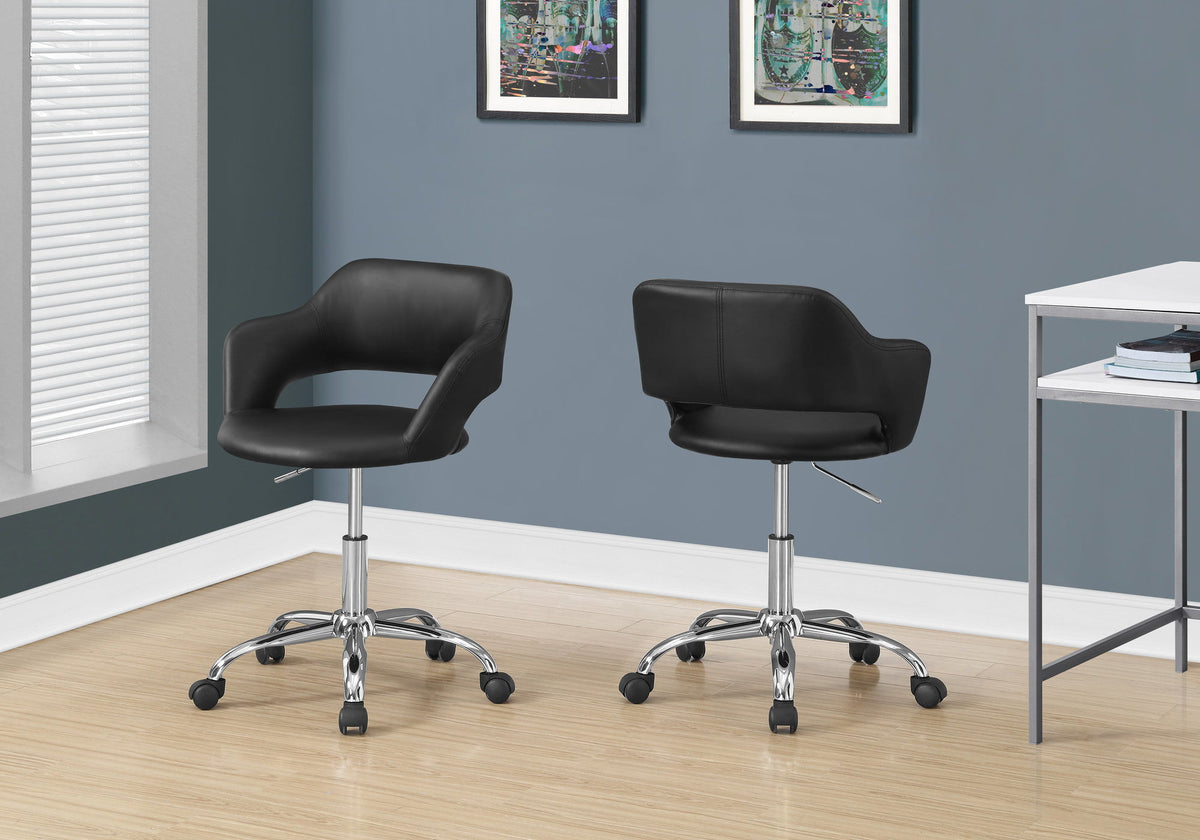 Adjustable Low-Back Office Chair with Integrated Armrests