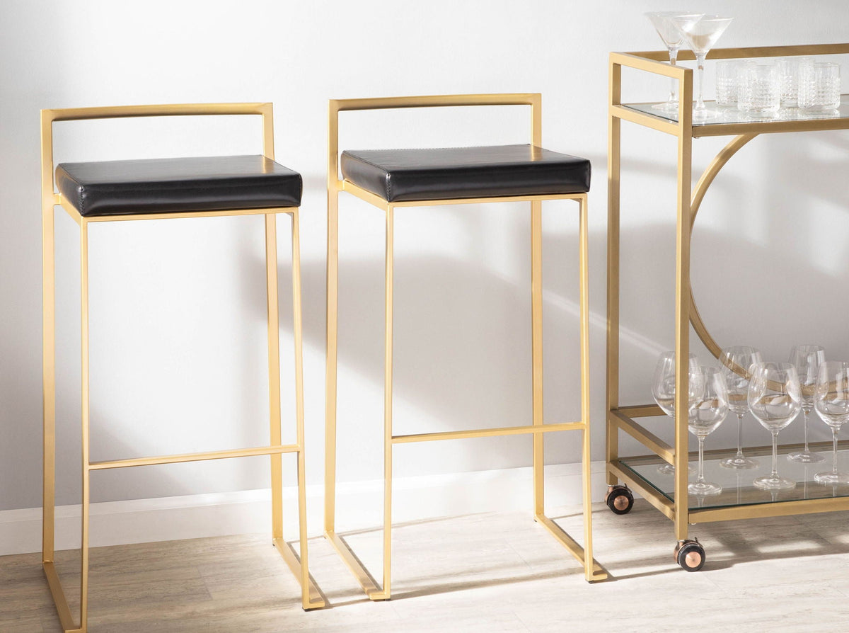 Fuji Contemporary Stackable Bar Stools, 2 or 3 Pieces
