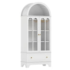 71.5" Arched Cabinet with Glass Doors and Wine Rack