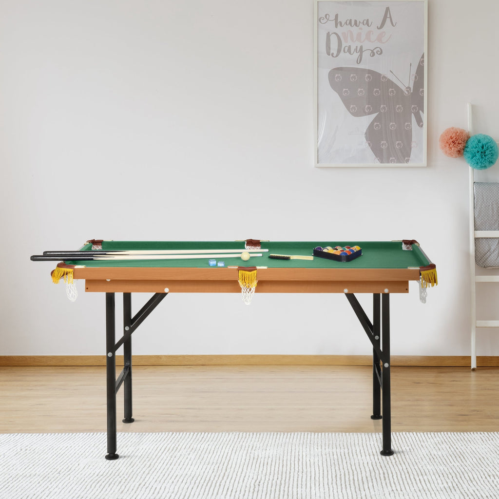 55 in Folding Pool Table | Green Cloth & Accessories