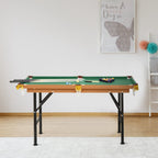 55 in Folding Pool Table | Green Cloth & Accessories
