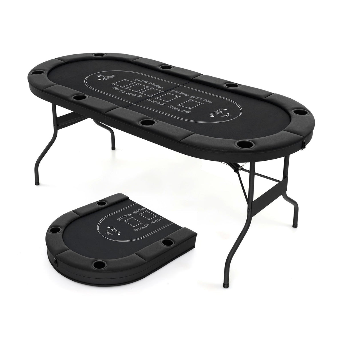 72" Foldable Poker Table for 8 Players