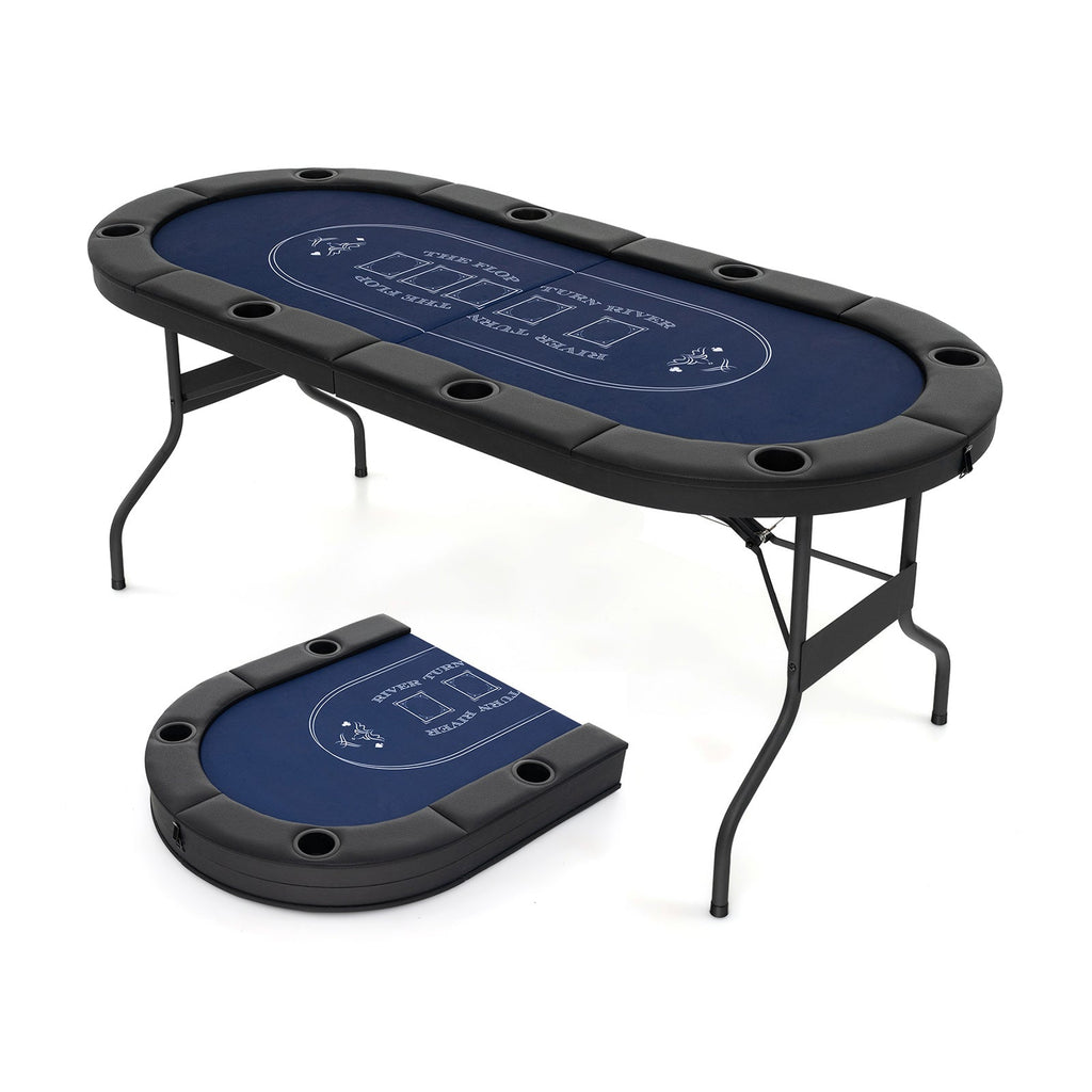 72" Foldable Poker Table for 8 Players