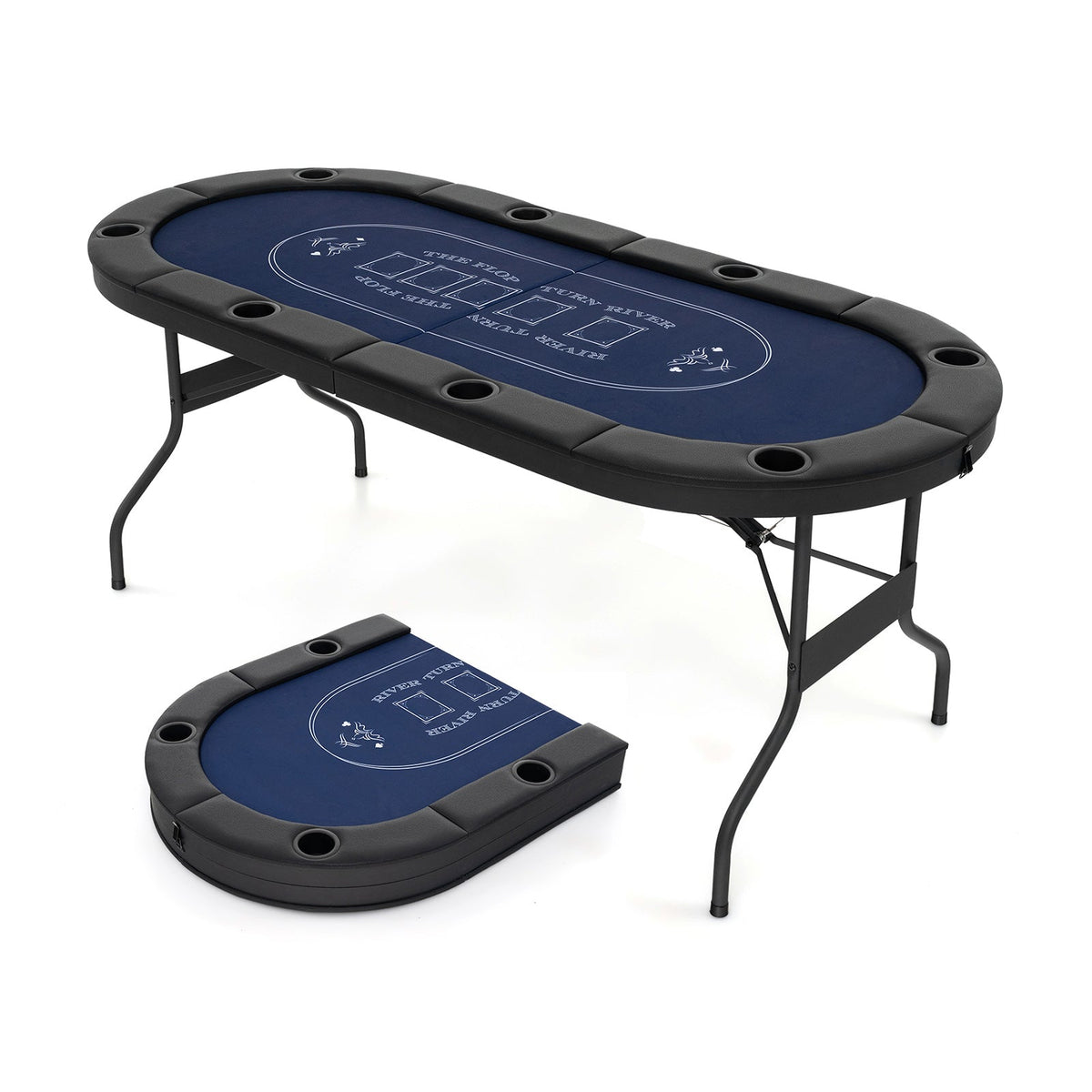 72" Foldable Poker Table for 8 Players