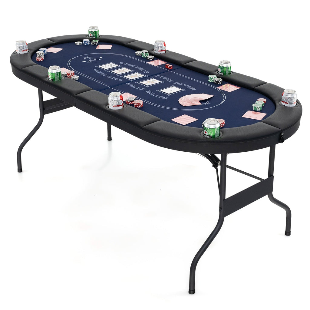 72" Foldable Poker Table for 8 Players