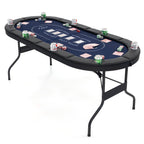 72" Foldable Poker Table for 8 Players