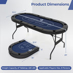 72" Foldable Poker Table for 8 Players