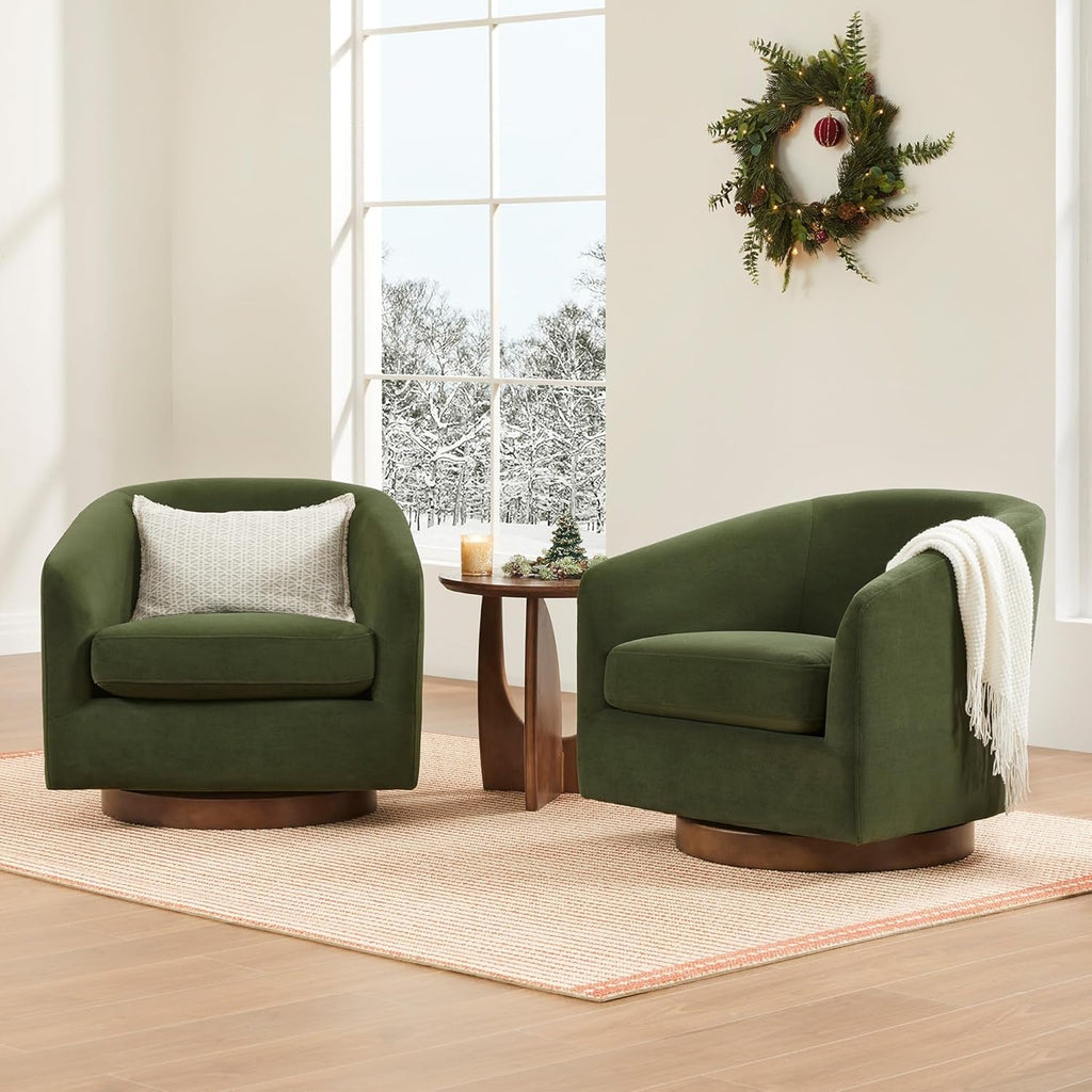 Forest Green Velvet Swivel Accent Chair Collection
