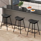 2-Piece Backless Swivel Bar Stools with Footrests