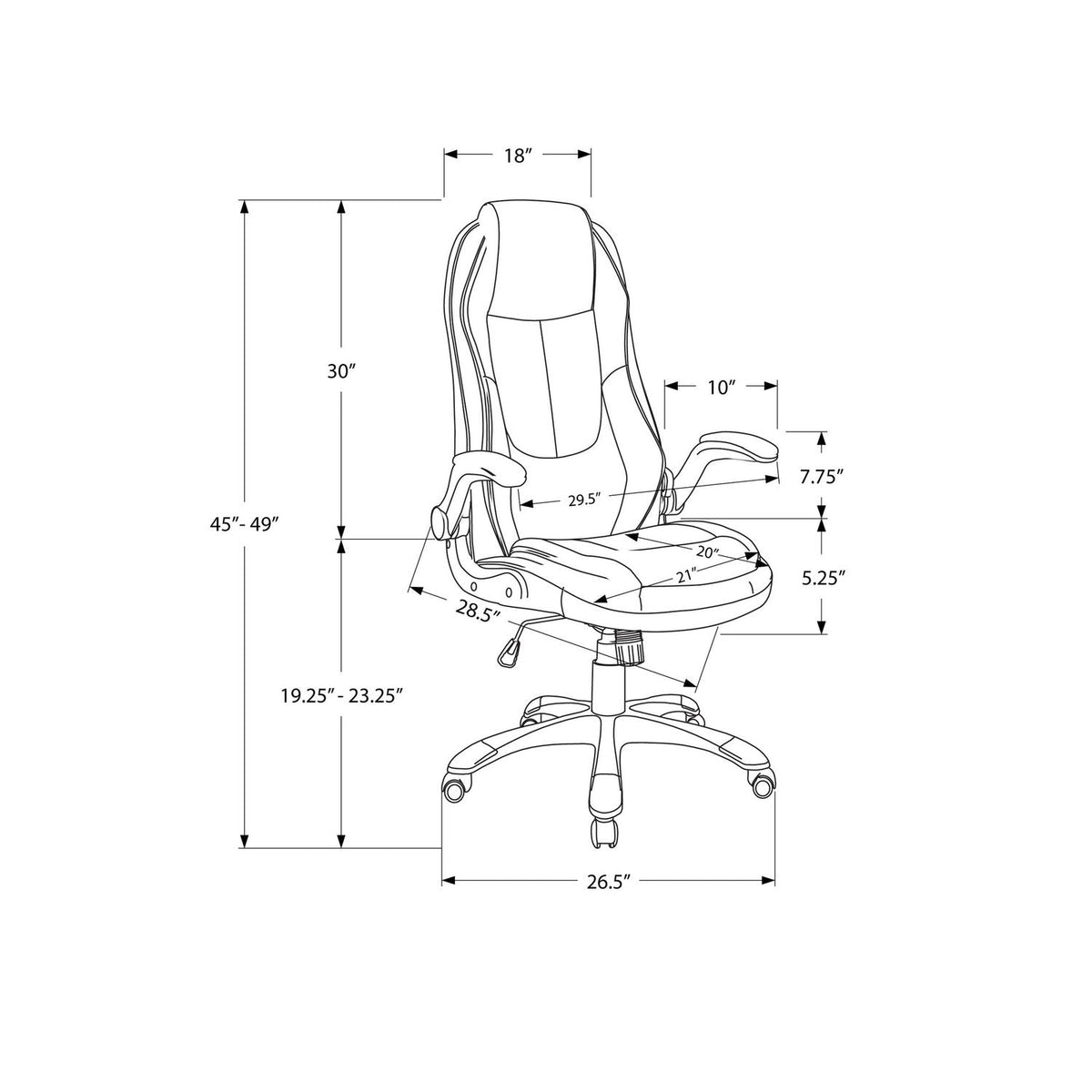 Adjustable High-Back Office Chair with Headrest and Flip-Up Armrests