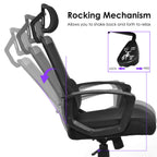 High-Back Mesh Office Chair with Adjustable Headrest