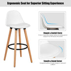 Mid-Century PU Upholstered Bar Stools - Set of 2