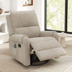 Swivel Rocker Recliner with 8-Mode Massage and Side Pocket
