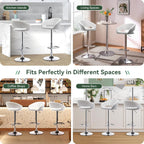 Adjustable Swivel Bar Stool with Arms and Footrest