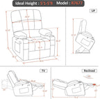 Medium Wide Power Lift Recliner Chair With Massage