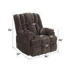 Brown Chenille Power Lift Recliner with Heat and Massage
