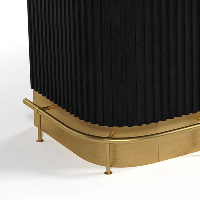 Foot Rail for Prohibition 84" Cocktail Bar, Brass by RAM Game Room