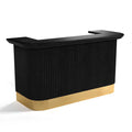 Prohibition Series 84" Cocktail Bar, Matte Black / Brass by RAM Game Room