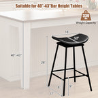 2-Piece Backless Swivel Bar Stools with Footrests