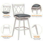 2-Piece Swivel Counter-Height Bar Stools with Rubberwood Legs