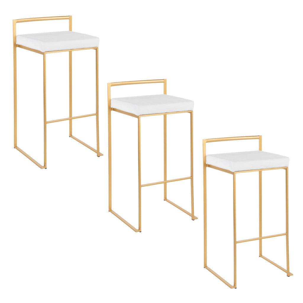 Fuji Contemporary Stackable Bar Stools, 2 or 3 Pieces