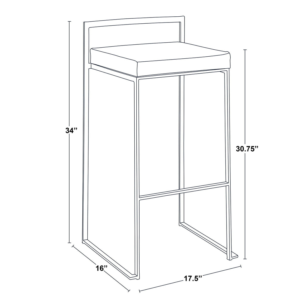 Fuji Contemporary Stackable Bar Stools, 2 or 3 Pieces