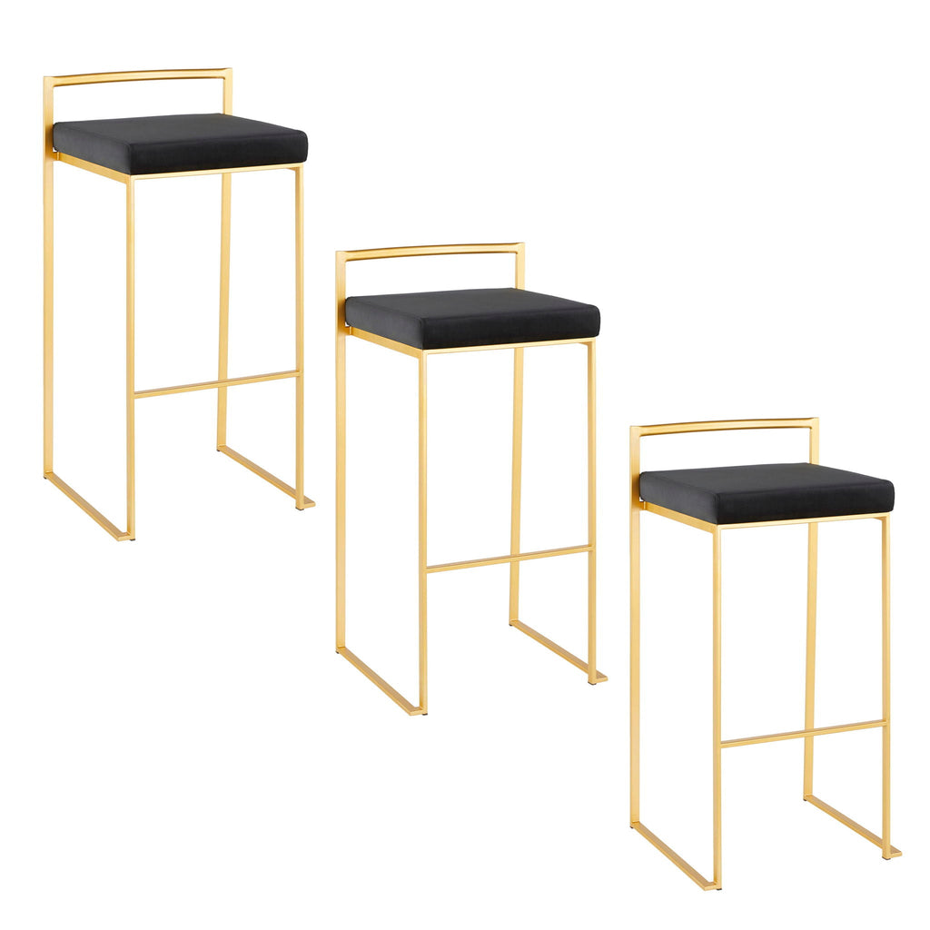 Fuji Contemporary Stackable Bar Stools, 2 or 3 Pieces