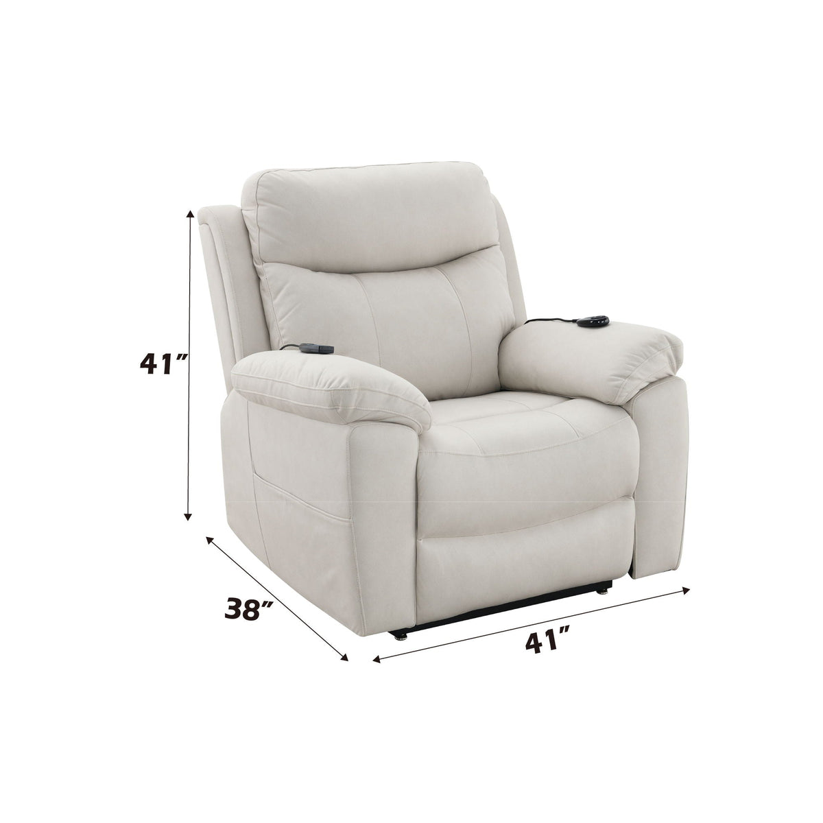 Chriki Beige Power Lift Recliner with Heat and Massage
